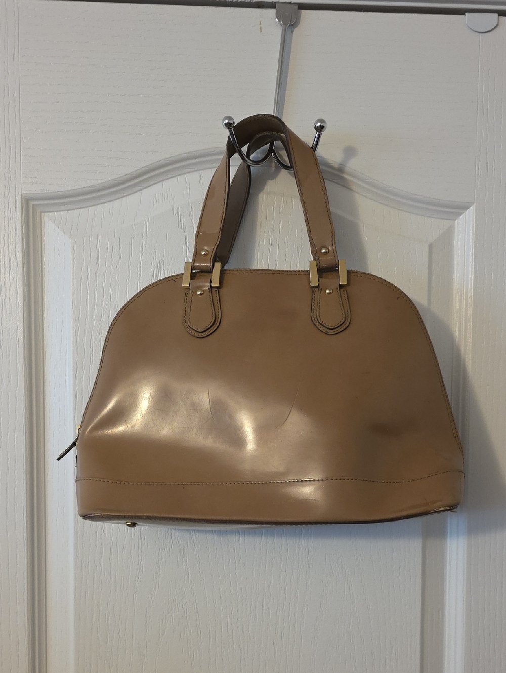 ALBERTA DICANIO CLASSIC TAN DOME SATCHEL BAG